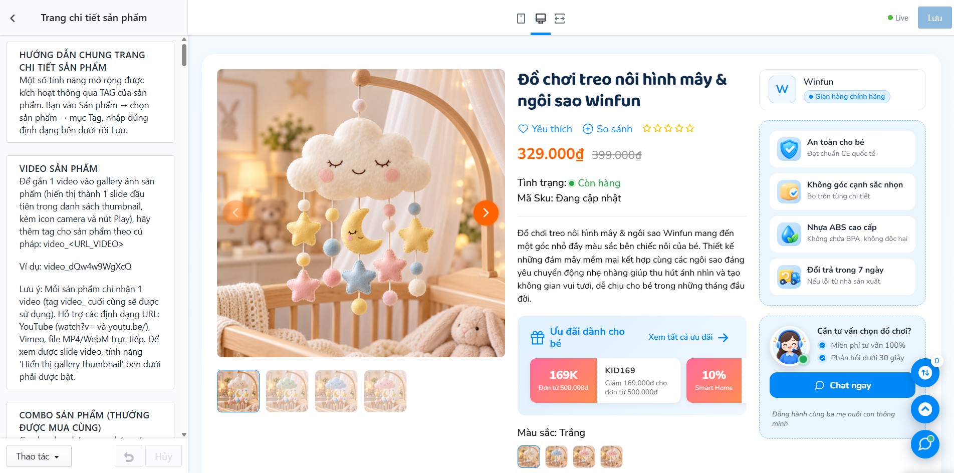 Block Trang chi tiết sản phẩm trong Tùy chỉnh Giao diện