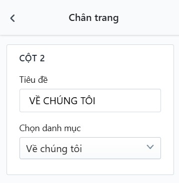 Cột 2 - Menu liên kết