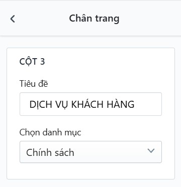 Cột 3 - Menu chính sách