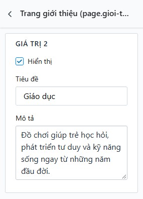 Giá trị 2 - Giáo dục
