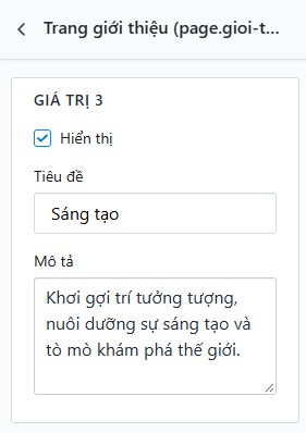Giá trị 3 - Sáng tạo