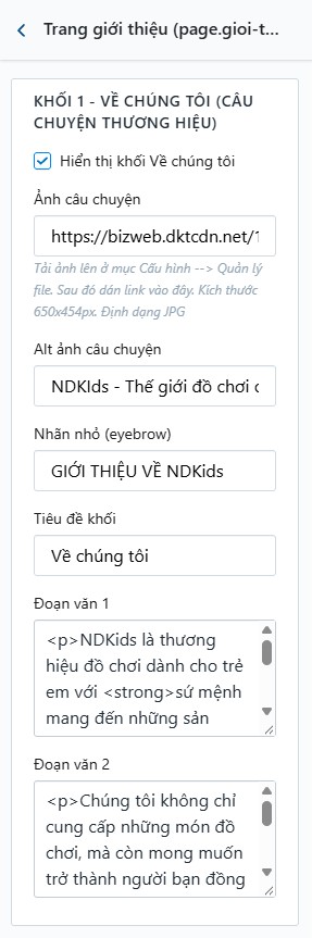 Khối Về chúng tôi