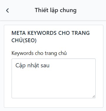 Meta keywords trang chủ