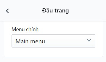 Cấu hình Menu chính