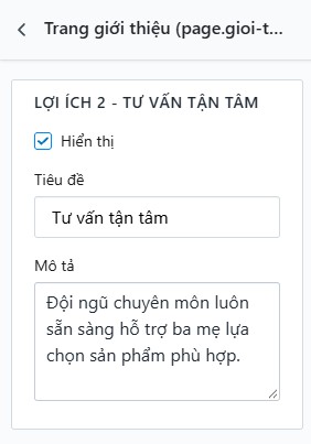 Lợi ích 2 - Tư vấn tận tâm