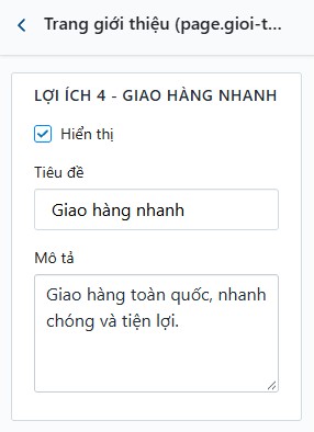 Lợi ích 4 - Giao hàng nhanh