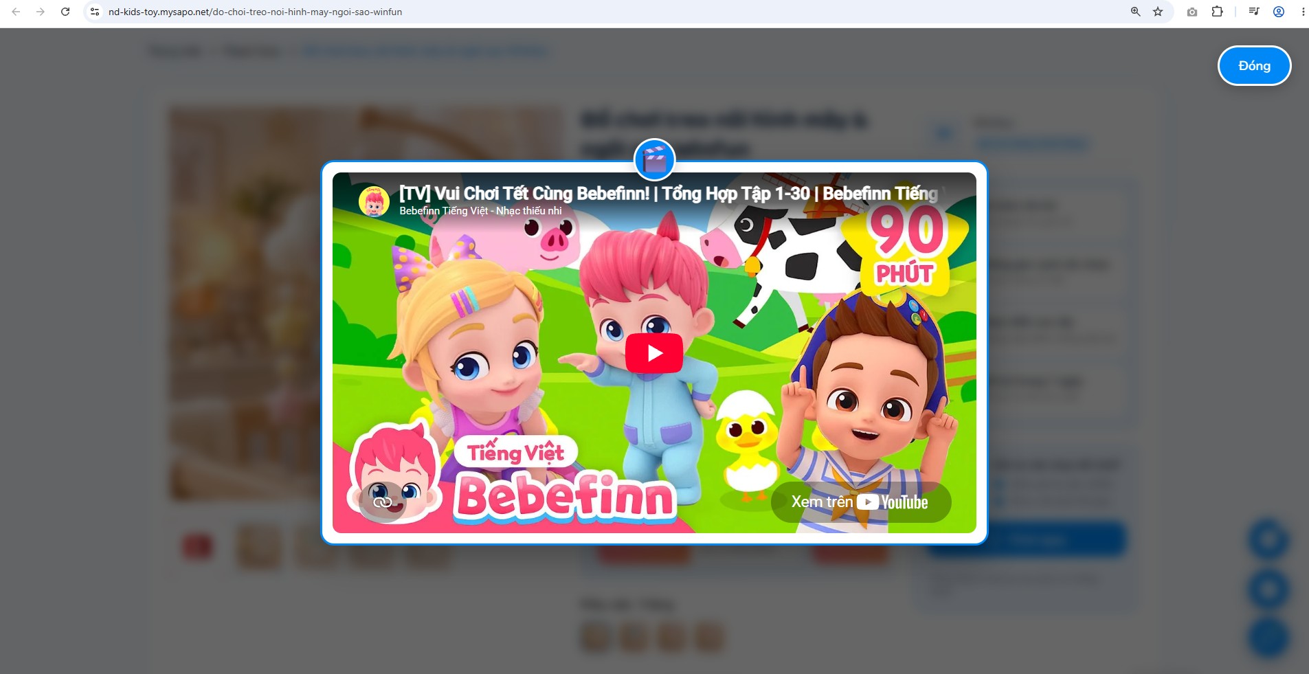 Chọn sản phẩm cần gắn video trong admin Sapo
