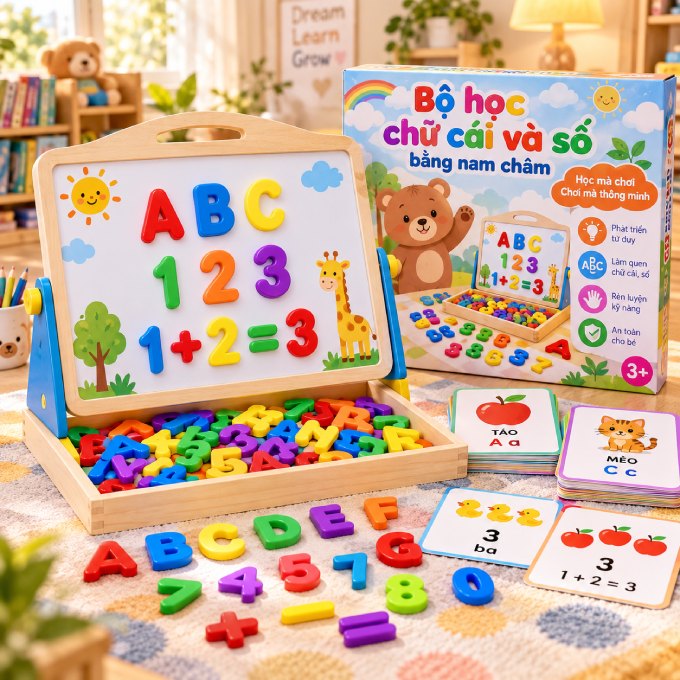 Bộ học chữ cái và số bằng nam châm