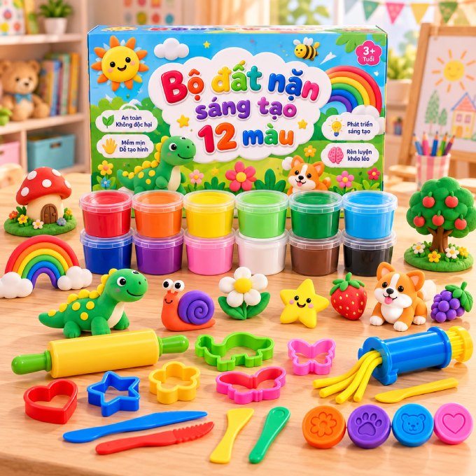 Bộ đất nặn sáng tạo 12 màu