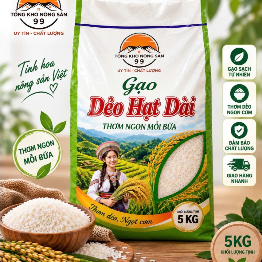 Gạo Dẻo Hạt Dài