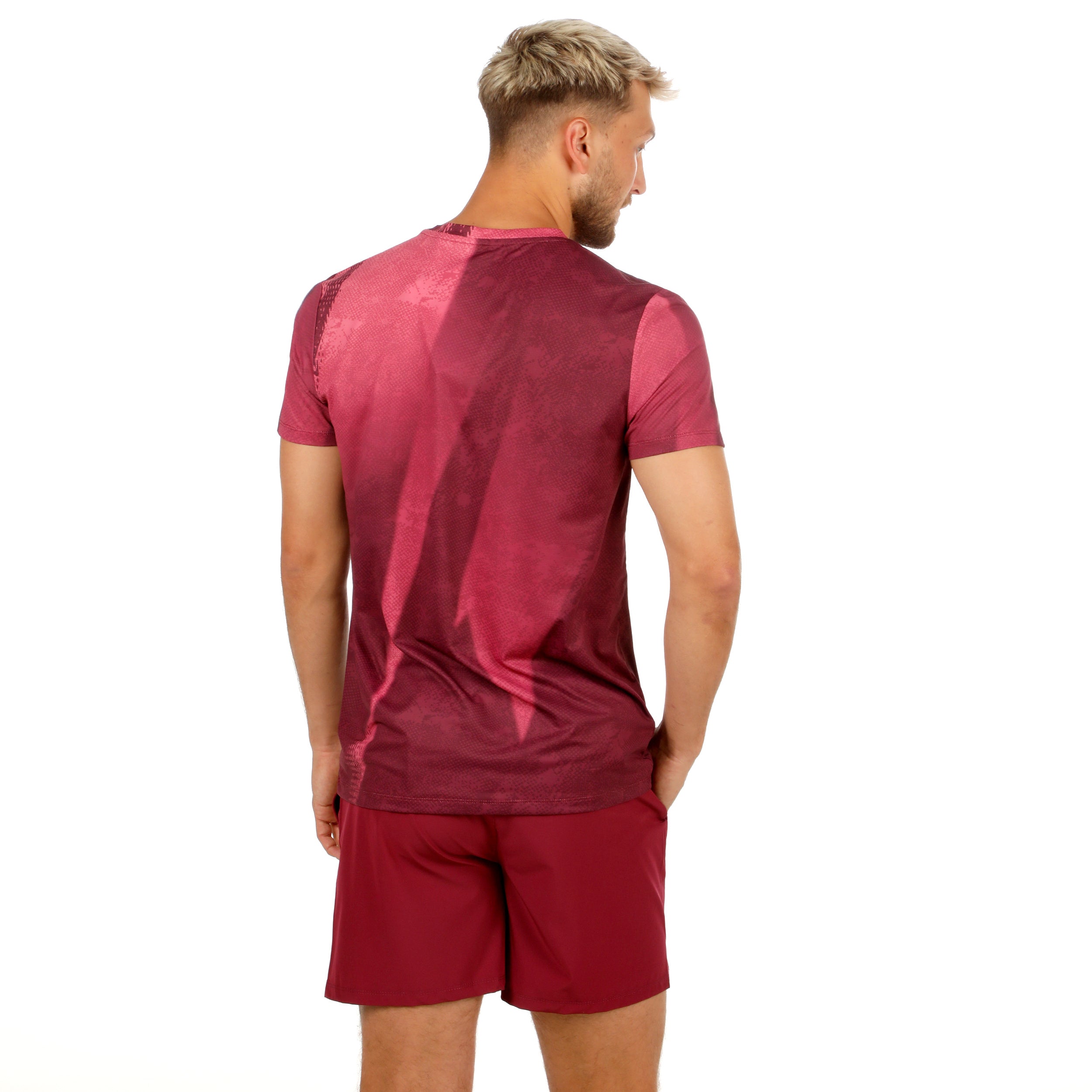 Áo Bidi Badu tay ngắn thể thao tennis/pickleball nam Freeze Out Dark Red Pink BB110043-9050
