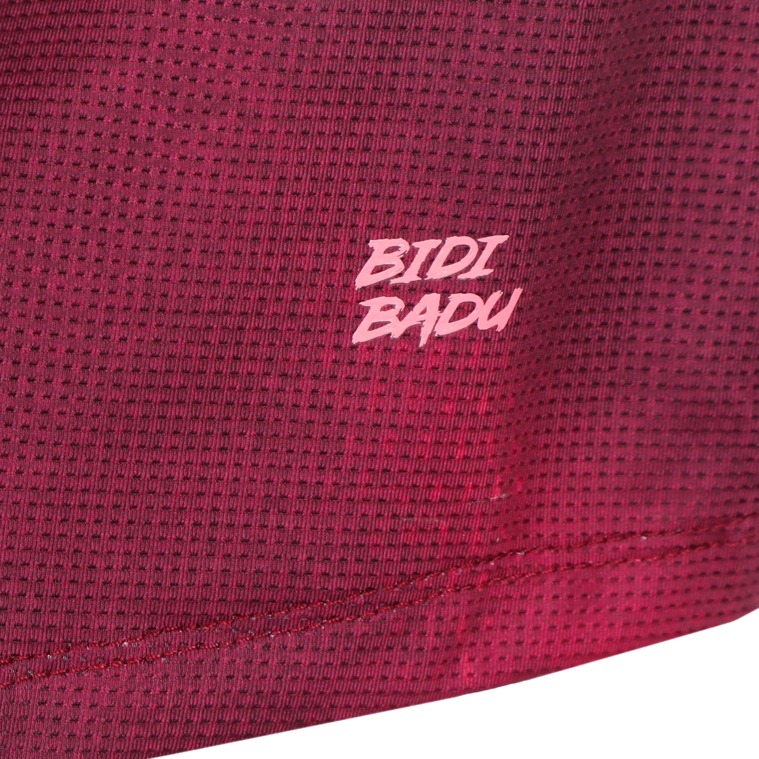 Áo Bidi Badu tay ngắn thể thao tennis/pickleball nữ Freeze Out Dark Red BB110046-9050