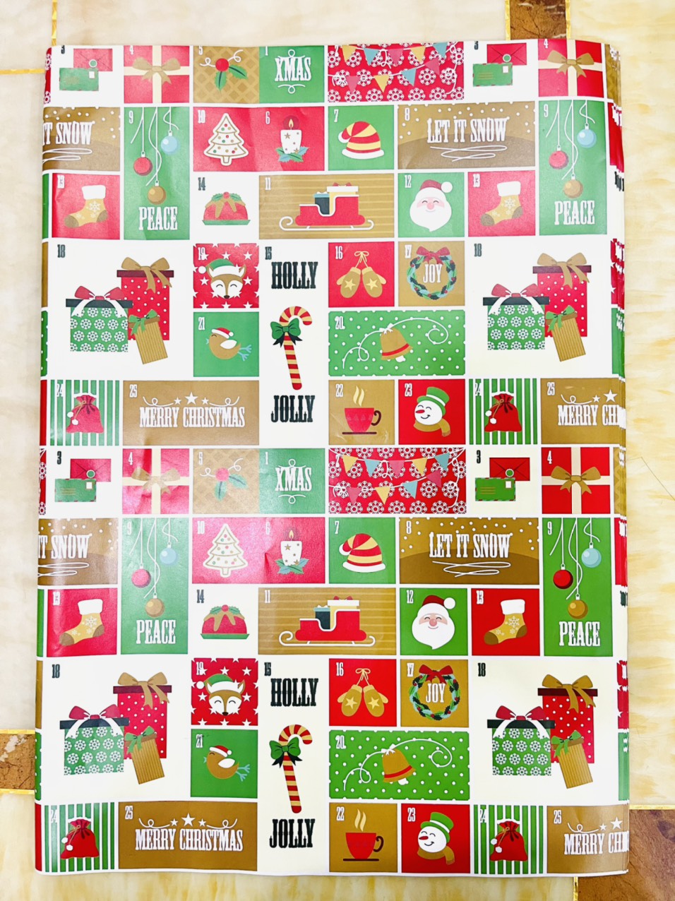 1 tờ Giấy gói quà Noel họa tiết giáng sinh nhiều màu sắc dày dặn đẹp 50x70cm phụ kiện trang trí noel ngày lễ giáng sinh