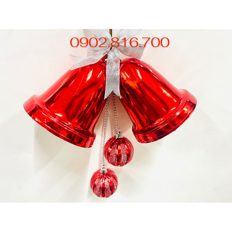 [Có sẵn] Chuông xanh dương - đỏ khắc hoa văn phụ kiện làm vòng nguyệt quế - phụ kiện trang trí cây thông noel giáng sinh