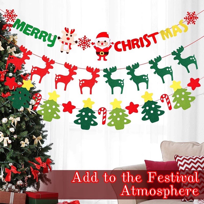 DÂY CỜ GIẤY TREO CHỮ MERRY CHRISMAST PHỤ KIỆN TREO TRANG TRÍ NOEL NGÀY LỄ GIÁNG SINH