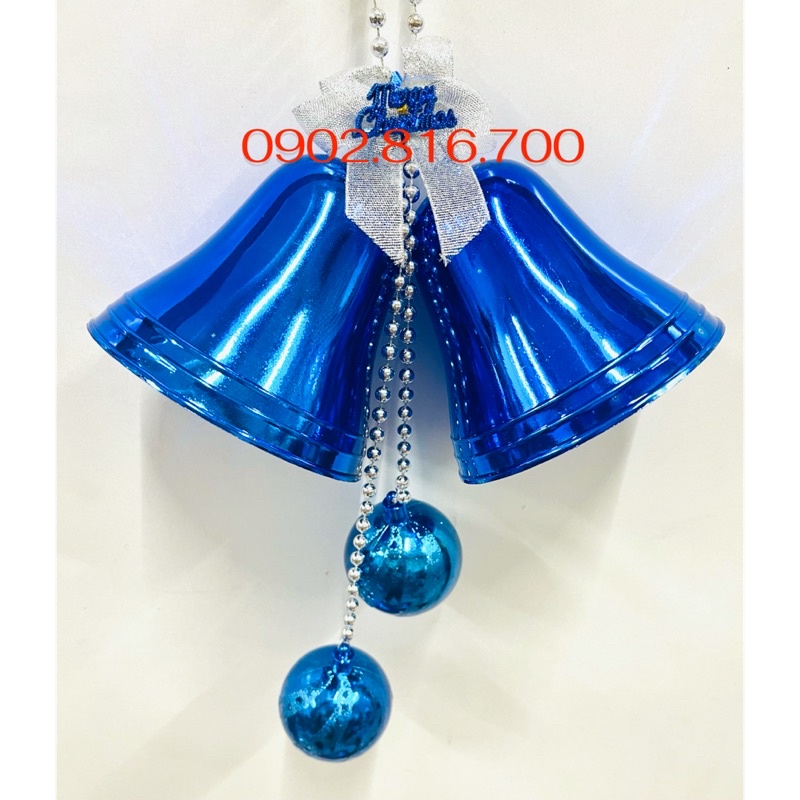 [Có sẵn] Chuông xanh dương - đỏ khắc hoa văn phụ kiện làm vòng nguyệt quế - phụ kiện trang trí cây thông noel giáng sinh
