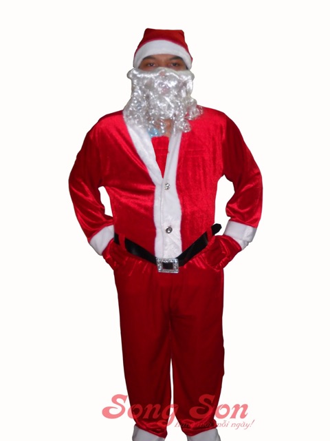 [Có sẵn] Sét 7 món đồ ông già Noel người lớn vải nhung trang phục noel ngày lễ giáng sinh