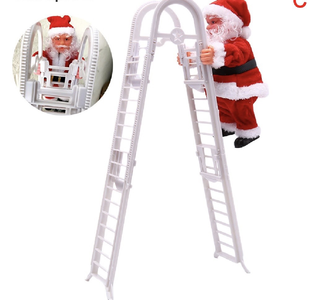 TẶNG PIN Đồ chơi ông già NOEL leo thang gập quà tặng giáng sinh hoặc phụ kiện trang trí Noel ngày lễ giáng sinh