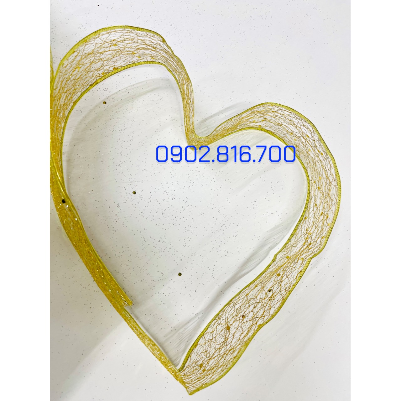 5 mét dây ru băng ren đính kim tuyến lấp lánh viền kẽm làm nơ phụ kiện trang trí cây thông làm vòng nguyệt quế noel
