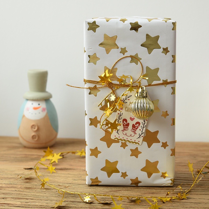 Dây kim tuyến dài 7m5 dạng kẽm đính ngôi sao nhiều mà phụ kiện trang trí cây thông noel trang trí nhà cửa lễ tết năm mới