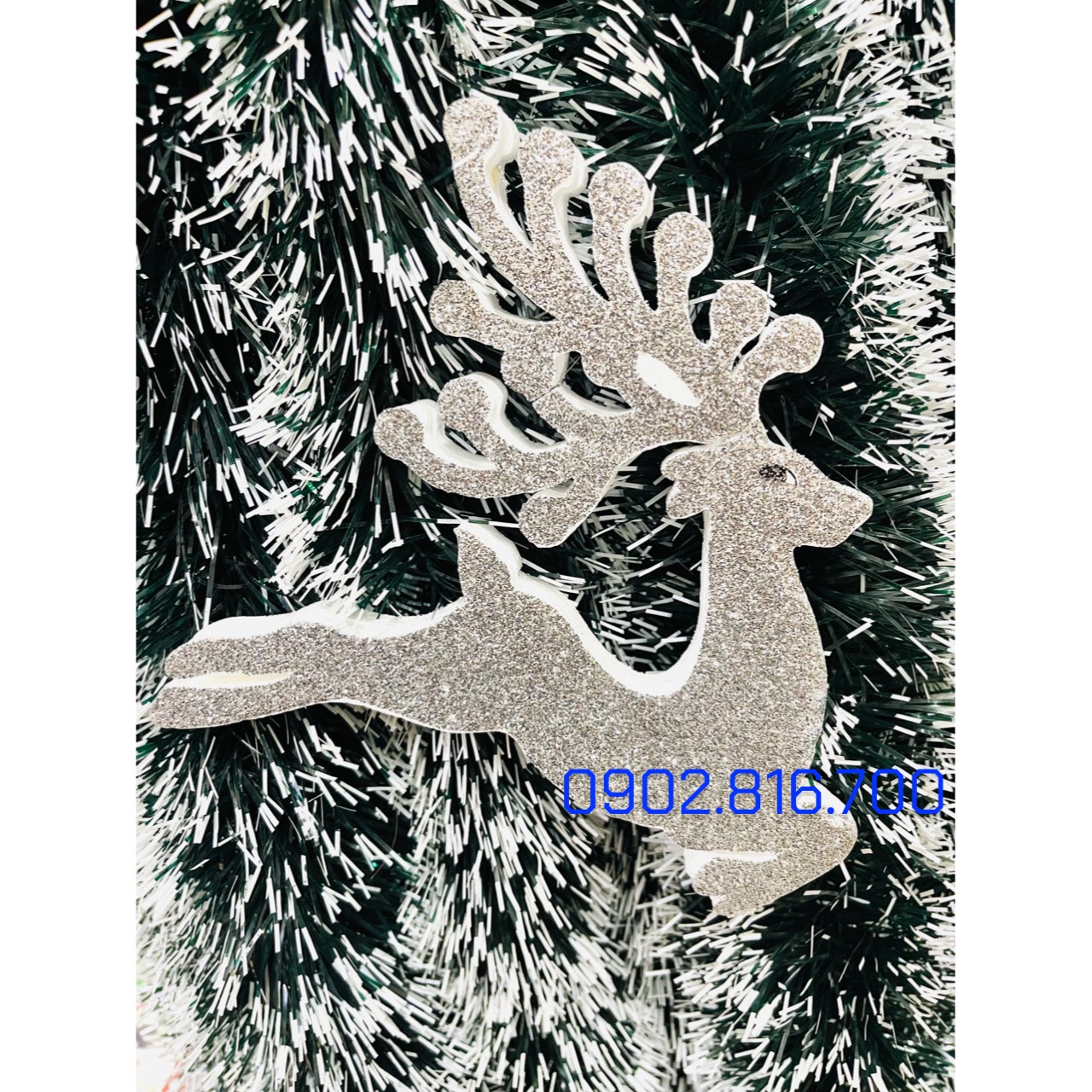 Set 3 món Hình ông già noel cây thông tuần lộc 20cm có hình 2 mặt bằng xốp treo Trang trí cây thông noel ngày giáng sinh