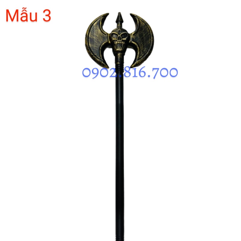 Cây lưỡi hái - đinh ba - búa - rìu - đầu lâu dài 70cm phụ kiện trang trí hóa trang halloween