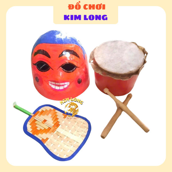 HÓA TRANG MẶT NẠ ÔNG ĐỊA / ĐẦU LÂN + ĐUÔI / TRỐNG DÙI / QUẠT CHO BÉ CHƠI TRUNG THU VÀ PHỤ KIỆN TRANG TRÍ TRUNG THU SẴN (