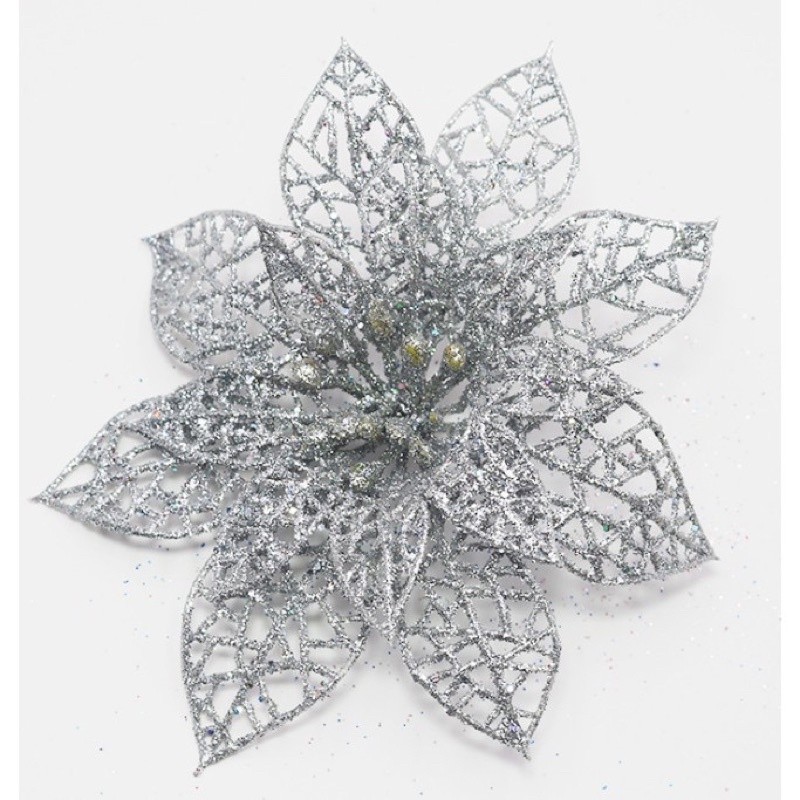 Sét 5 hoa trạng nguyên kim tuyến nhũ vàng đỏ size lớn 13cm trang trí cây thông noel vòng nguyệt quế tháp giỏ quà oản tài