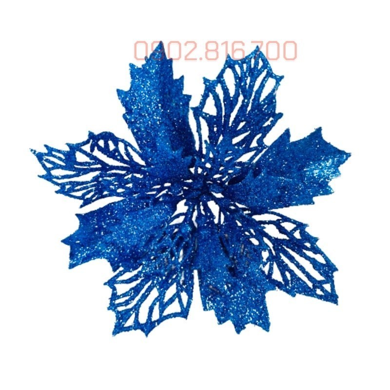 Sét 5 hoa trạng nguyên kim tuyến nhũ vàng đỏ size lớn 13cm trang trí cây thông noel vòng nguyệt quế tháp giỏ quà oản tài
