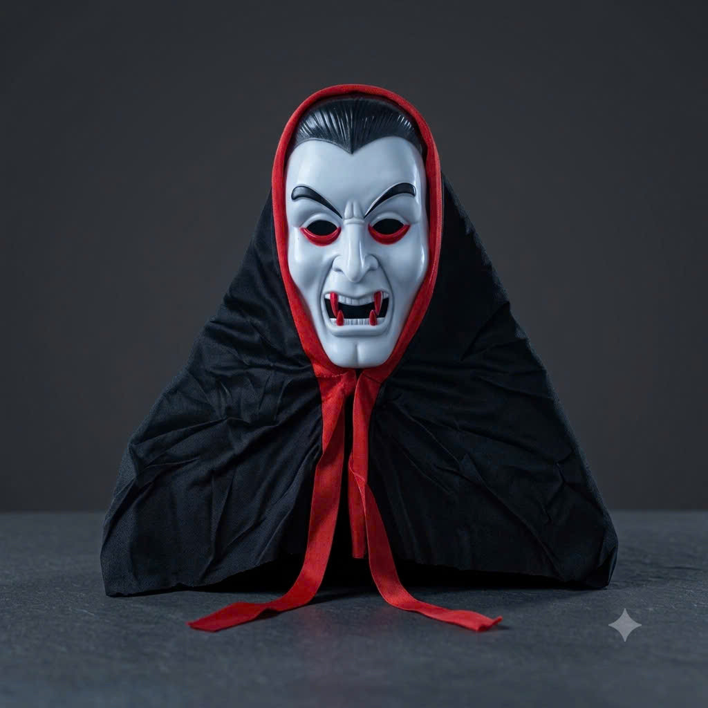 Áo Choàng có nón ma cà rồng 2 lớp đổi 2 màu đỏ đen trang phục hoá trang lễ hội halloween cho trẻ em và người lớn