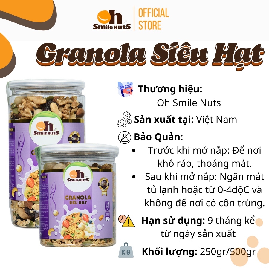 Granola siêu hạt Oh Smile 250g