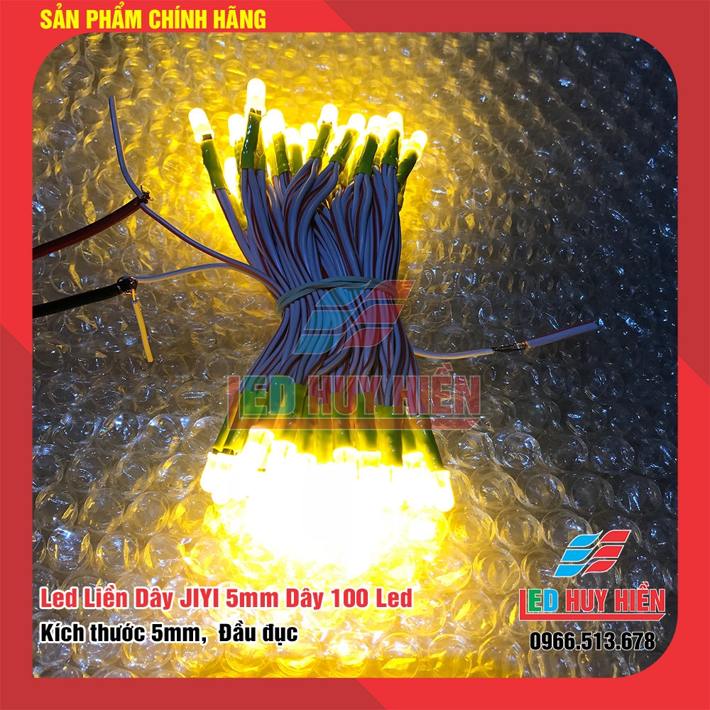 Led liền dây JIYI màu vàng, led liền dây 5mm màu vàng dây 100 led ...