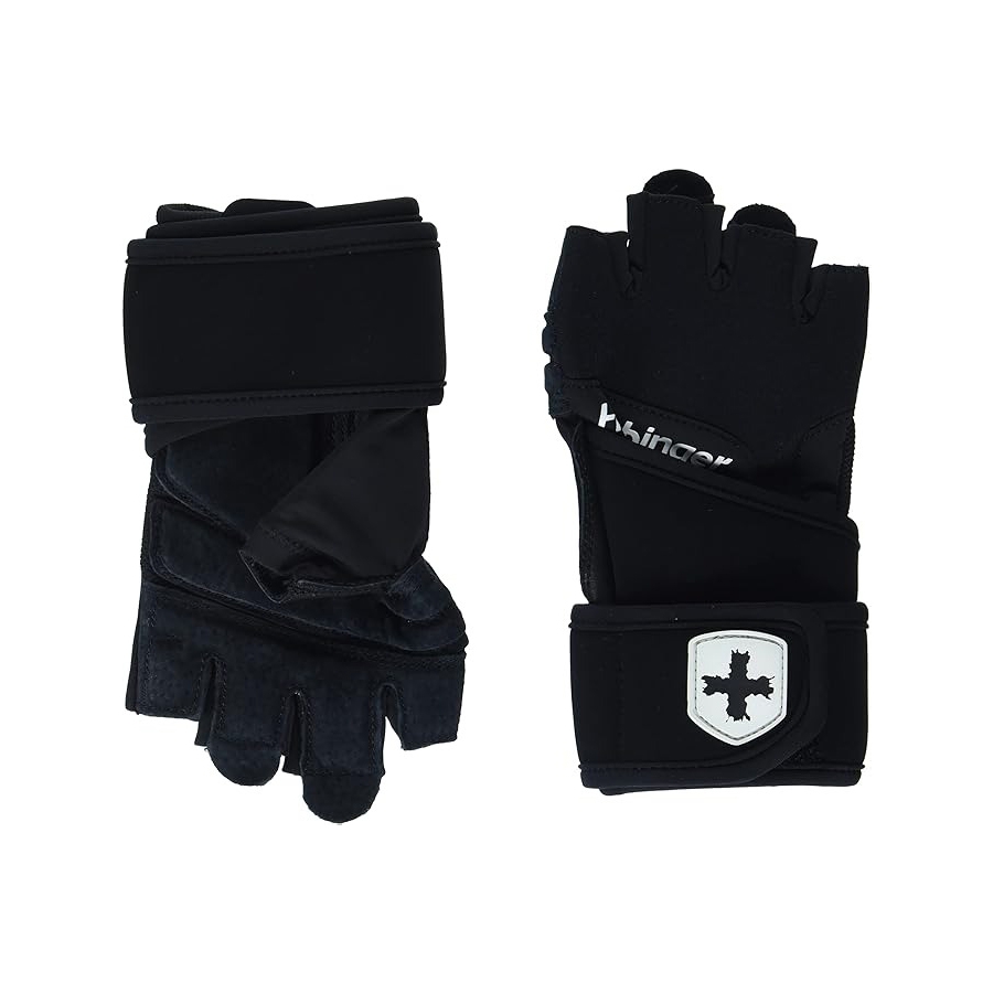 Harbinger Training Grip polsband, zware handschoenen voor meer handpalmbescherming en polsstabiliteit, uniseks, klein, zwart
