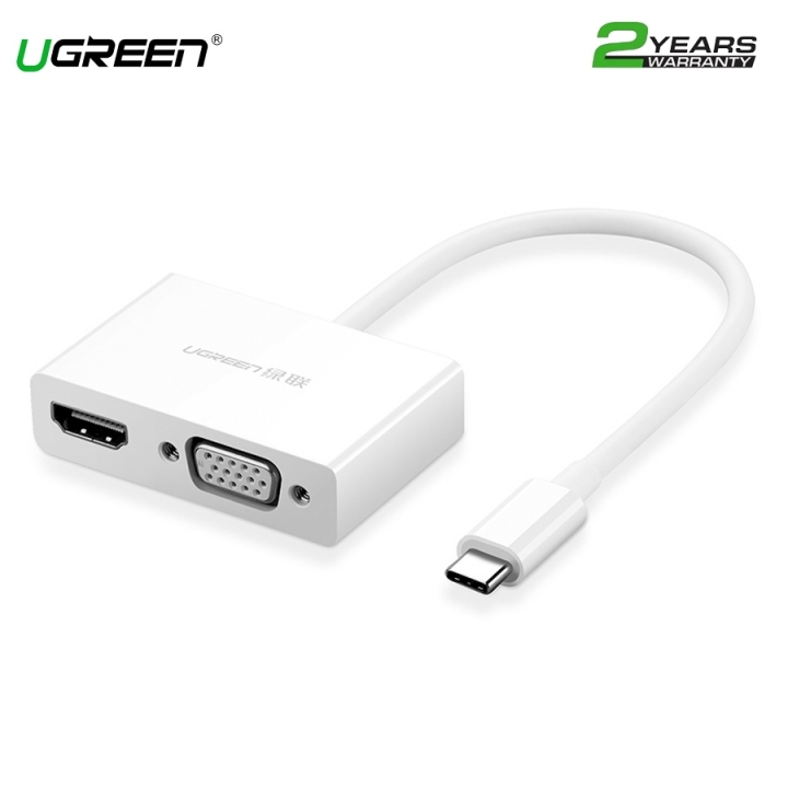 Ugreen 2-trong-1: USB-C to HDMI & VGA - Model 30843