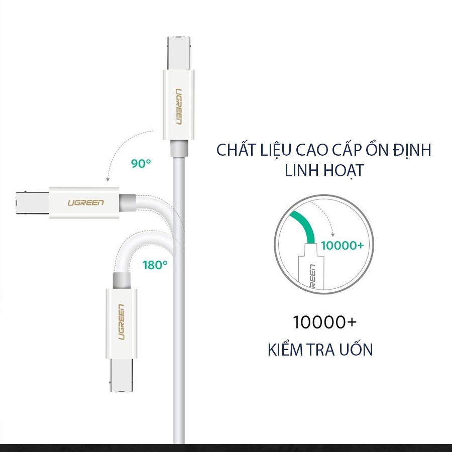 Dây Máy In USB-C to USB 2.0 Type B 1M, Hỗ Trợ Âm Thanh - Ugreen 40560