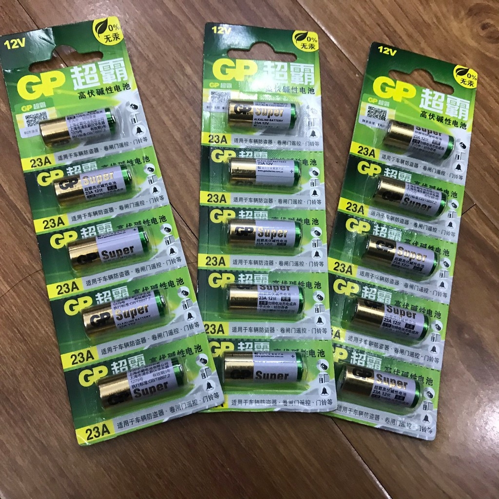 Vỉ 5 viên pin GP 23A 12V dùng cho chuông cửa, báo động báo cháy, romote ...