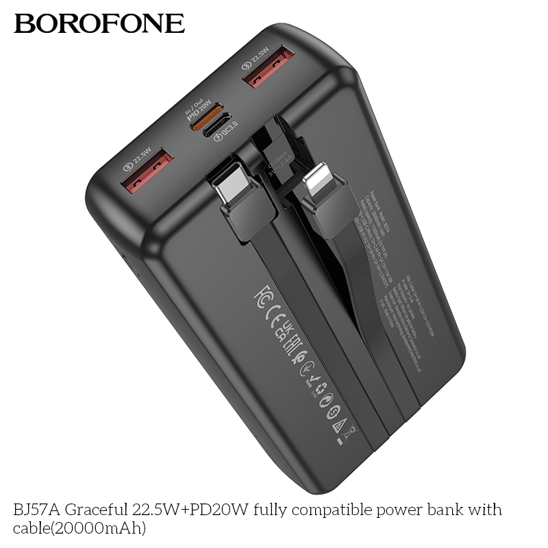 Pin dự phòng Borofone BJ57 10000mAh / BJ57A 20000mAh / BJ57B 30000mAh 2 ...