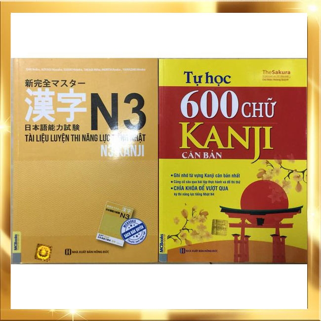 Combo 2 cuốn N3 Kanji và Tự học 600 chữ Kanji căn bản tặng Bookmark (In màu)