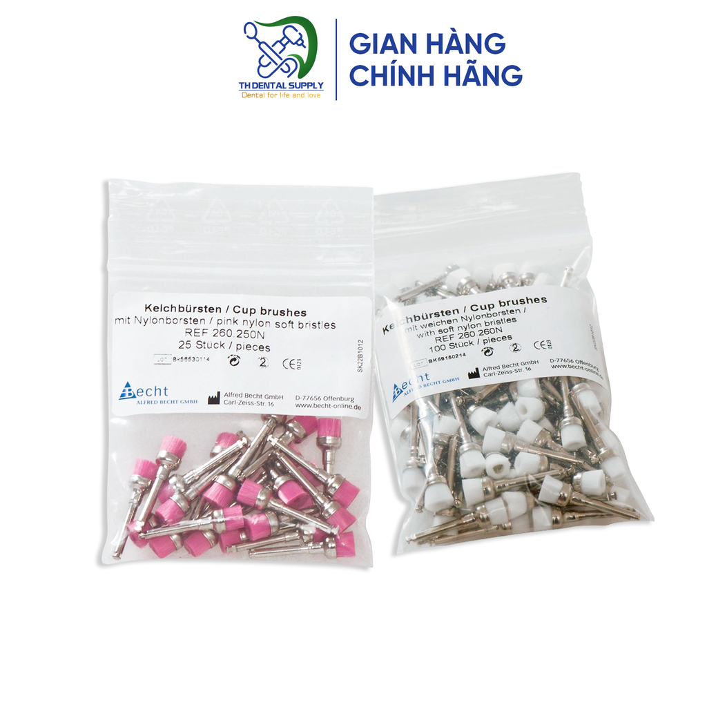 Chổi Đánh Bóng Trắng - Hồng Becht Cup Brushes - Made in Swithzerland