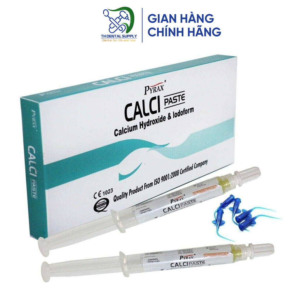 Calcium hydroxide tuýp trộn sẵn CALCI-PASTE (2 tuýp x 3g/ Hộp)