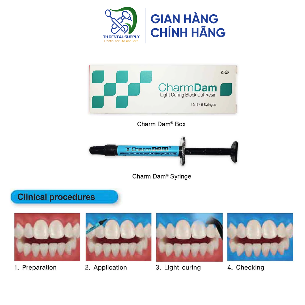 Chất bảo vệ nướu lợi CHARM DAM (5 tuýp  x 1.2ml)