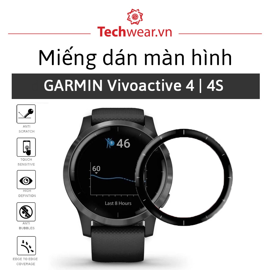 Miếng dán bảo vệ màn hình đồng hồ Garmin Vivoactive 4 4S | TechWear.vn