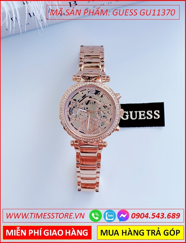 Wow Đẹp quá❤️Đồng Hồ Nữ Guess Chronograph Lộ Cơ