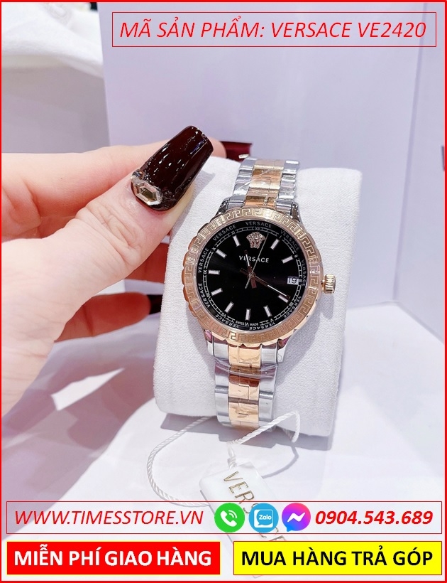 Wow Đẹp quá❤️Đồng hồ Nữ Versace Hellenyium Mặt Đen