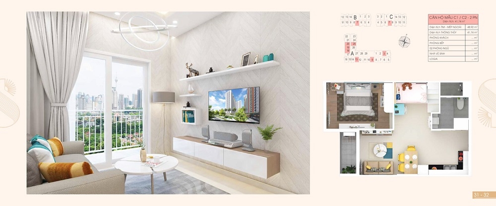 THIẾT KẾ MẪU NHÀ THỰC TẾ SAMSORA RIVERSIDE CĂN HỘ BÌNH DƯƠNG TÂN VẠN