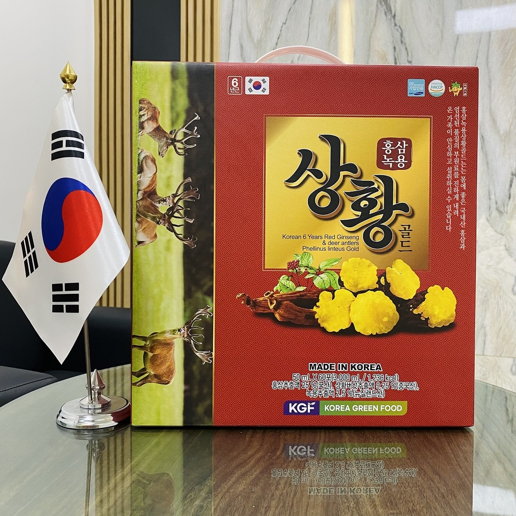 Nước Hồng Sâm Nhung Hươu Nấm Thượng Hoàng KGF (60 gói x 50ml) Kangnam Mart