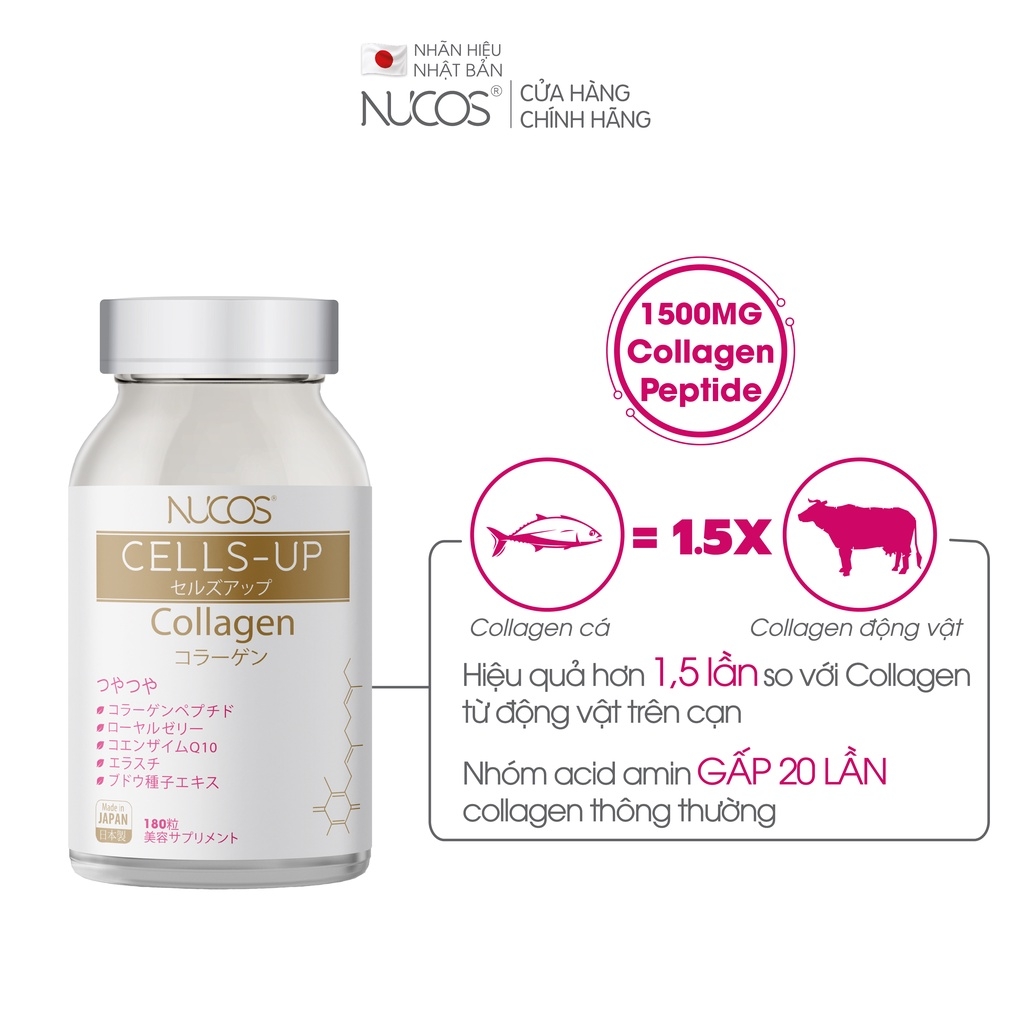 Viên Uống Collagen Chống Lão Hóa Đẹp Da Nucos Cells Up 180 Viên