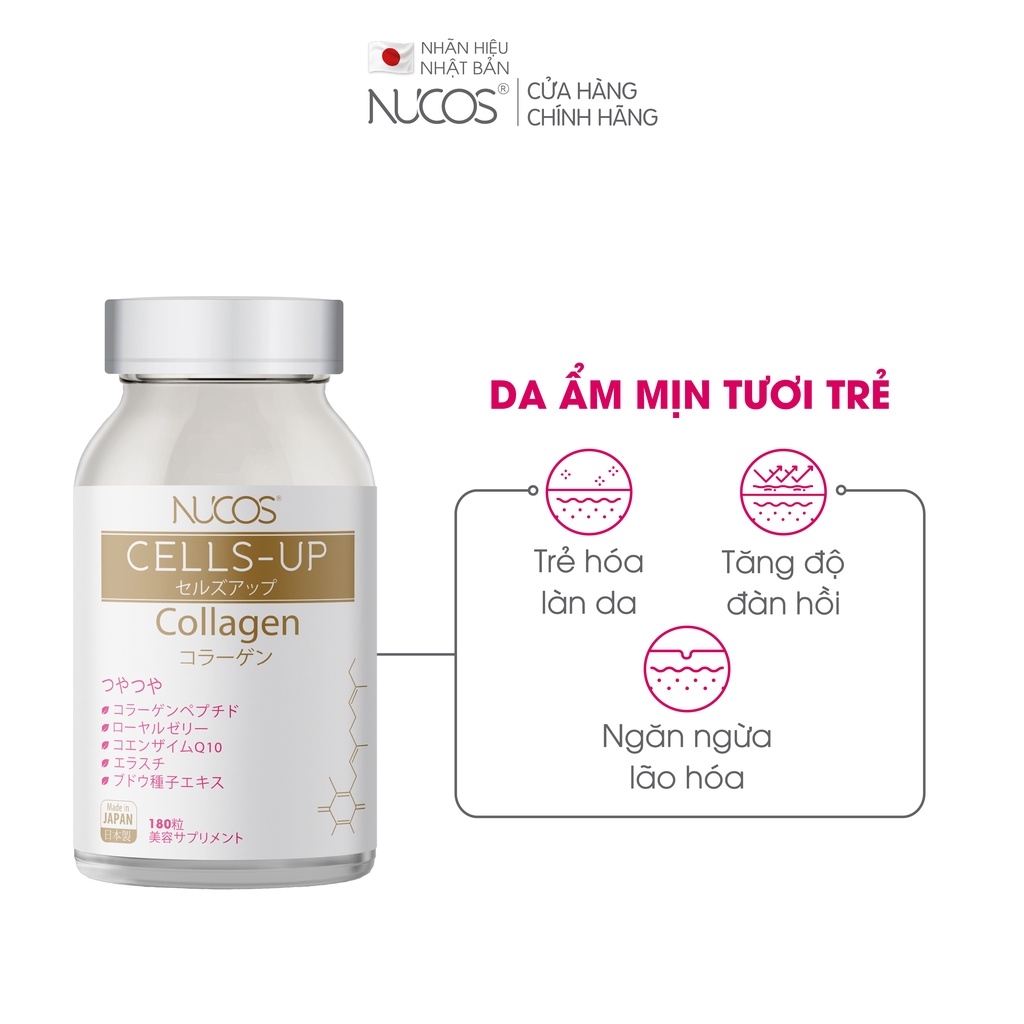 Viên Uống Collagen Chống Lão Hóa Đẹp Da Nucos Cells Up 180 Viên