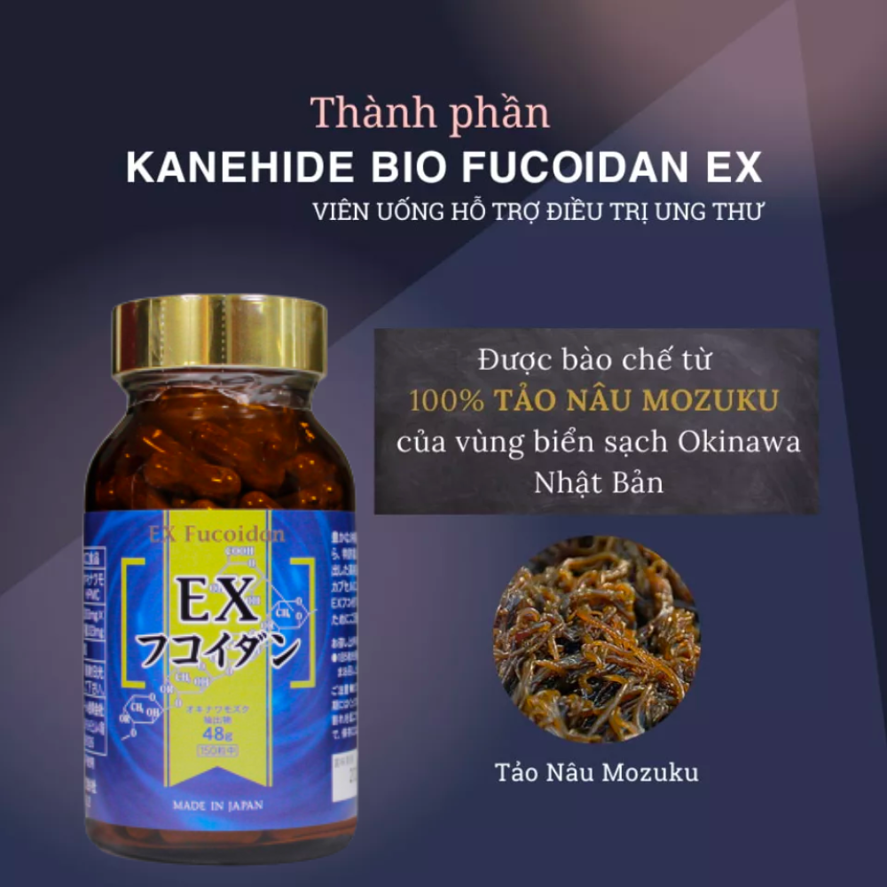 Viên Uống Hỗ Trợ Điều Trị Ung Thư Kanehide Bio Fucoidan EX Nhật Bản 150 Viên