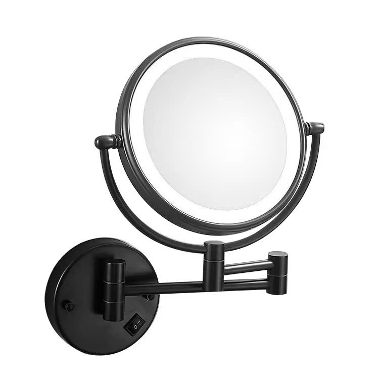 GƯƠNG PHÓNG ĐẠI CÓ ĐÈN LED TREO TƯỜNG MÀU ĐEN - LD260